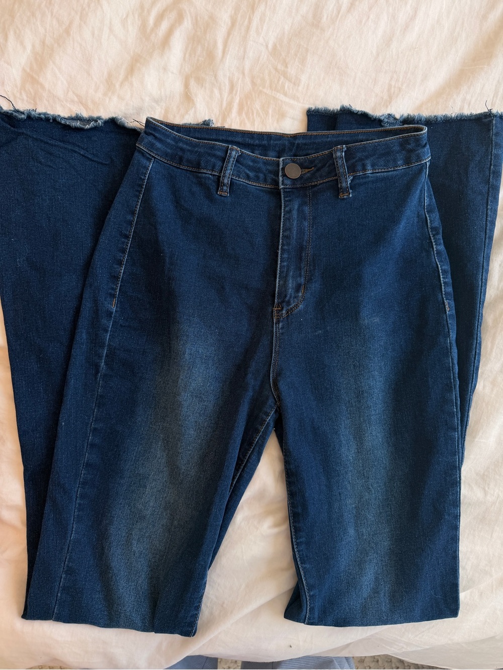 SHEIN Dark Blue High-Rise Straight Jeans